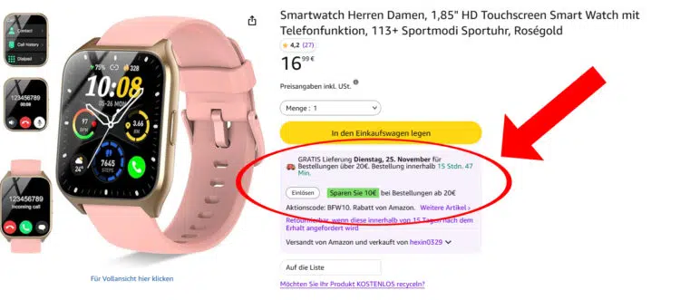 Gutscheincode für Amazon Haul einlösen