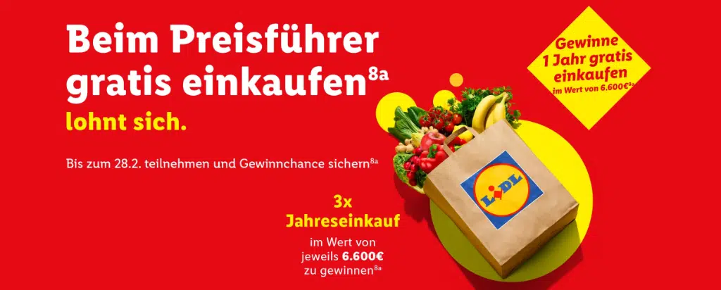 Lidl Gewinnspiel; gratis einkaufen