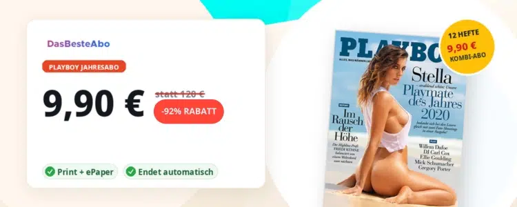 Playboy Jahresabo für 9,90€