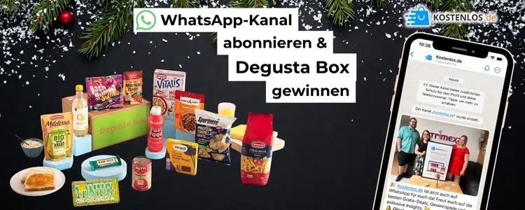 WhatsApp-Gewinnspiel von Kostenlos.de; Degusta Box Adventskalender