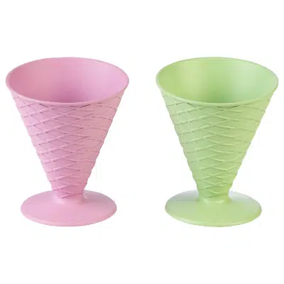 Eisbecher in Waffelform