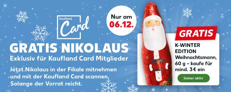 Gratis Schoko-Nikolaus bei Kaufland erhalten