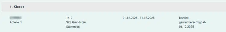 1/10-Los für SKL
