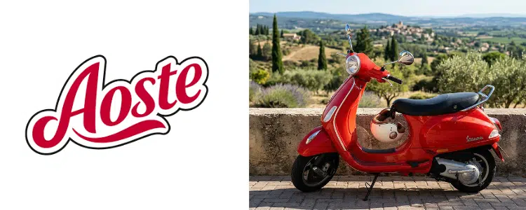 Aoste verlost Vespa in Rot