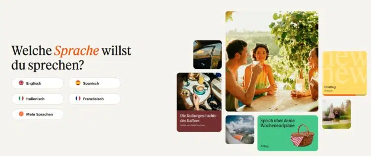 Babbel; verfügbare Sprachen