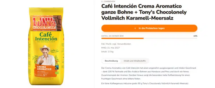 Utry.me Café-Angebot