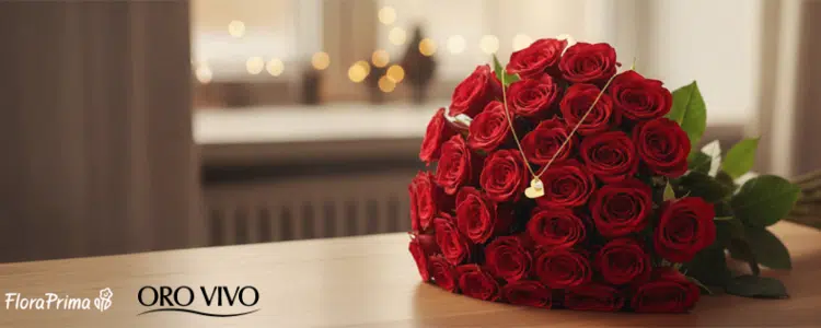 FloraPrima Gewinnspiel; rote Rosen auf einem Tisch