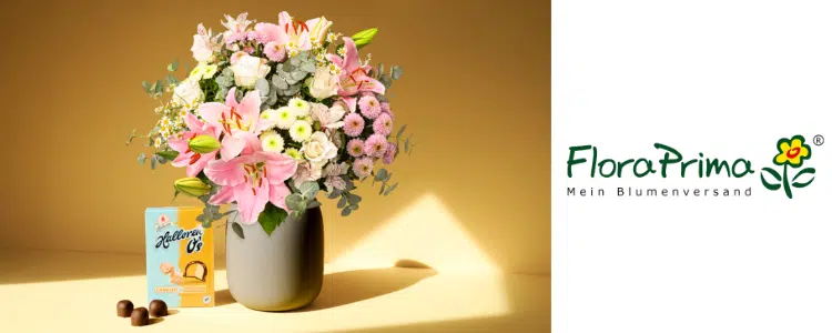 FloraPrima-Strauß mit Halloren-Pralinen