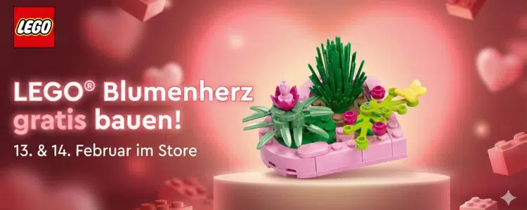In LEGO®-Stores LEGO® Blumenherz bauen und behalten