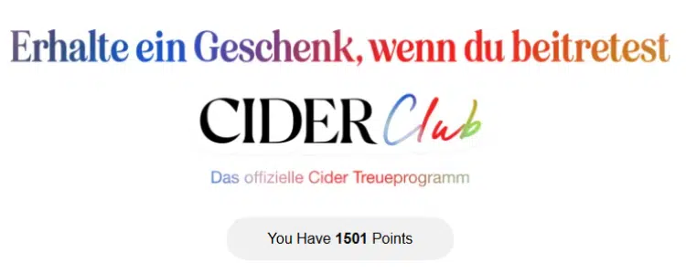 Punkte bei Cider-Shop