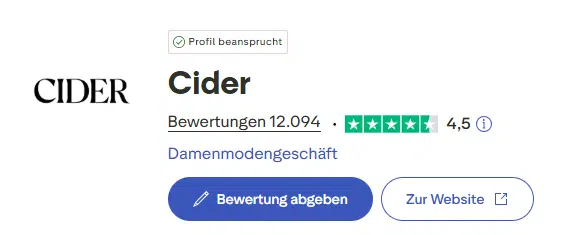 Cider Trustpilot