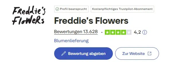 Freddies Flowers Trustpilot