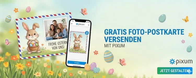 Pixum Postkarte gratis versenden Ostern 2026