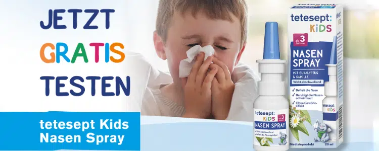Tetesept Nasenspray für Kinder gratis testen