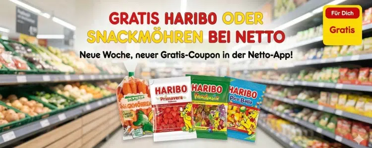 Gratis Haribo oder Tabaluga Snackmöhren bei Netto Marken-Discount