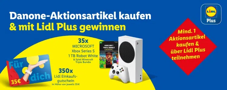 Lidl Plus Gewinnspiel Xbox Danone