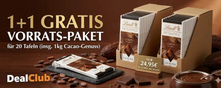 20x Lindt Kakao-Tafeln