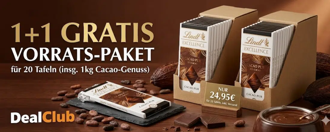 20x Lindt Kakao-Tafeln