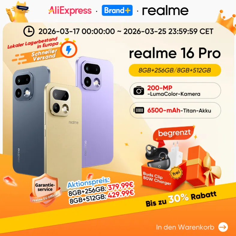 AliExpress realme 16 Pro 5G