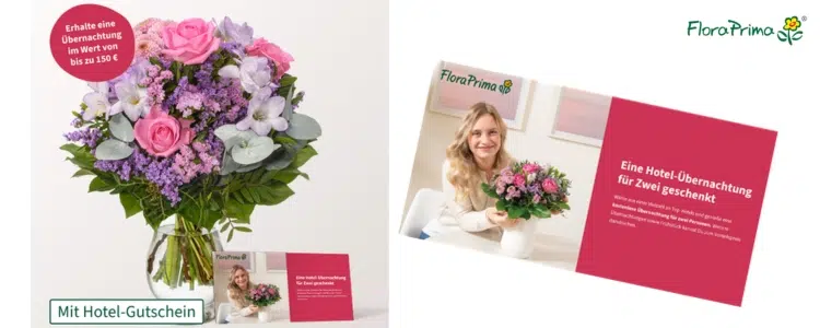 FloraPrima Blumenstrauß + Hotelgutschein