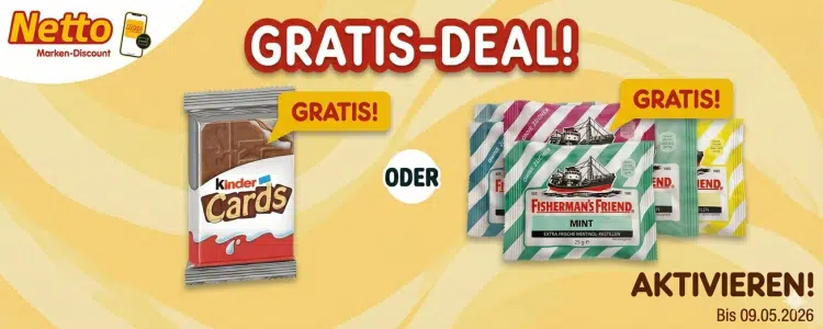 Netto Marken-Discount App; Fischermans Friend oder kinder Cards
