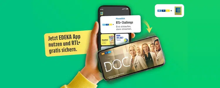 RTL+ 1 Monat gratis EDEKA App
