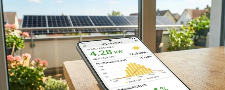 Solar-App auf einem Handy