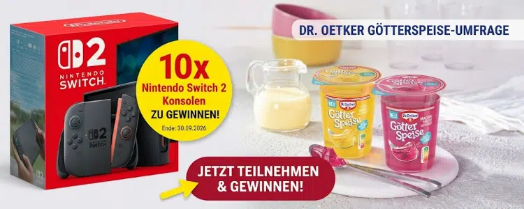 Umfrage von Dr. Oetker; Switch gewinnen