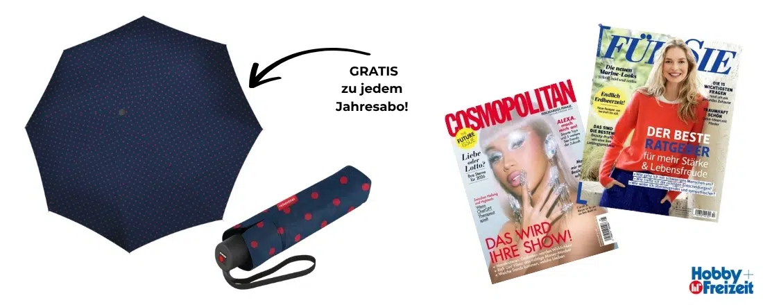 Hobby+Freizeit verschenkt Taschenschirm