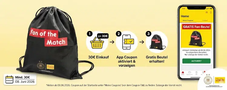 Fan-Beutel kostenlos bei Netto