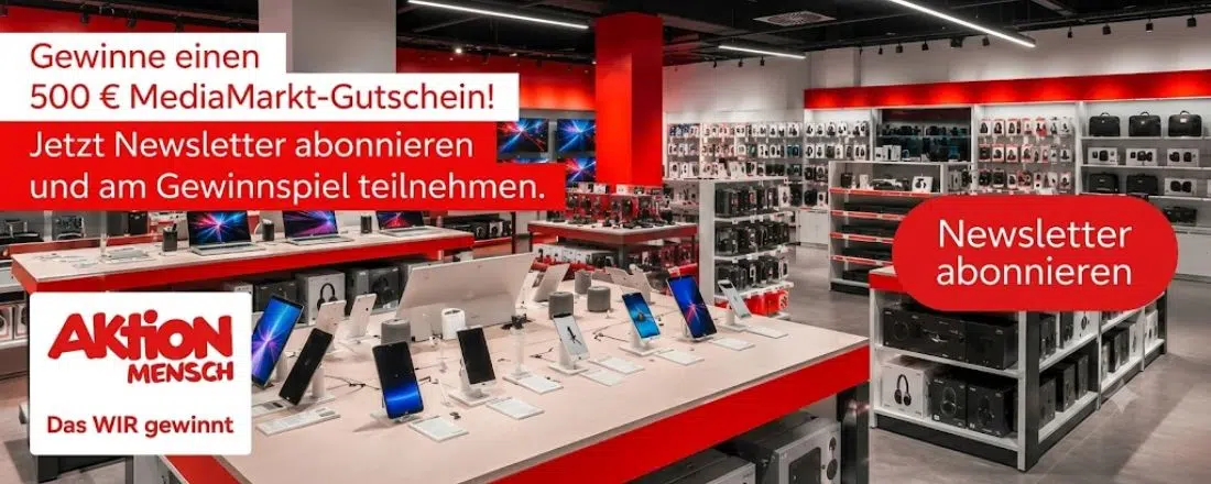 Aktion Mensch Gewinnspiel; 500€ MediaMarkt-Gutschein