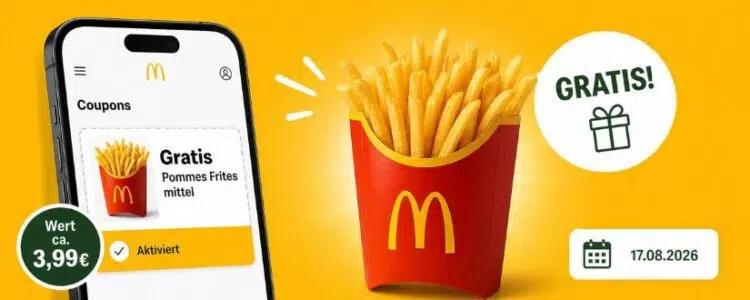 Gratis Pommes in McDonald's App