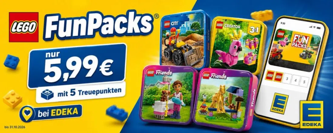 Treue-Aktion bei Edeka: Lego Fun Packs zum reduzierten Preis