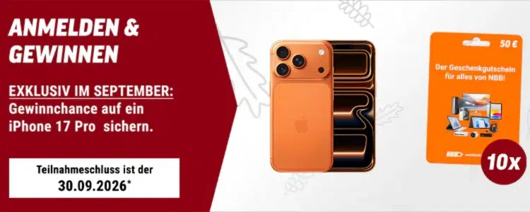 Gewinnspiel von notebooksbilliger im September