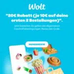 2x 10€ bei Wolt sparen