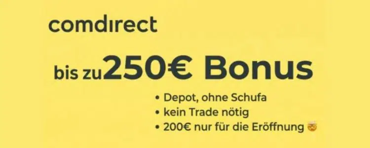 comdirect Depot mit 250€ Bonus
