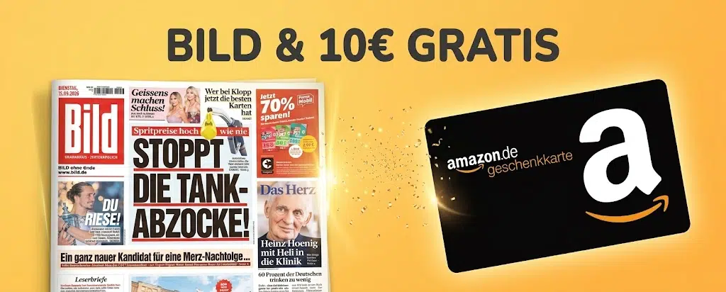 BILD-Zeitung 3 Wochen gratis + 10€ Amazon-Gutschein