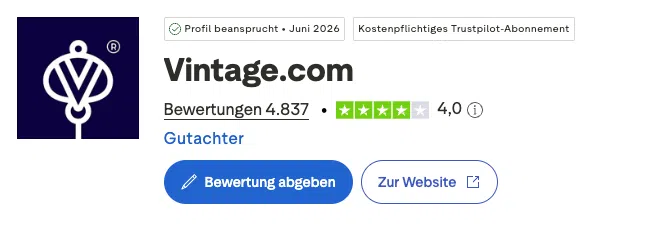 Trustpilot-Bewertungen Vintage.com