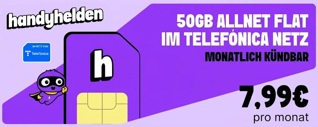 Handyhelden Tarif mit 50 GB