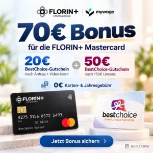 70€ Bonus für Florin+ Kreditkarte
