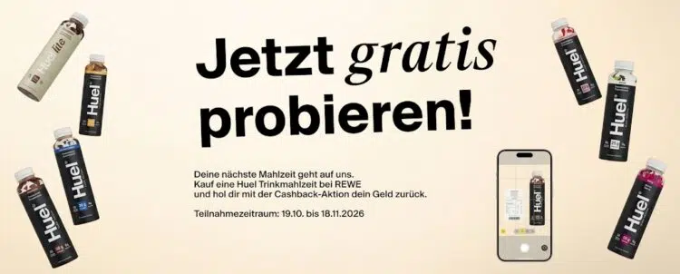 Huel Trinkmahlzeit gratis testen