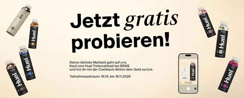 Huel Trinkmahlzeit gratis testen