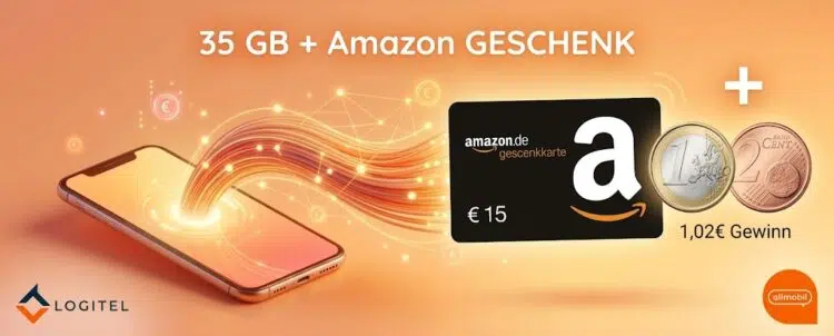 15€ Amazon-Gutschein von Logitel für allmobil-Vertrag