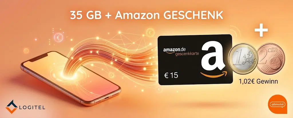 15€ Amazon-Gutschein von Logitel für allmobil-Vertrag