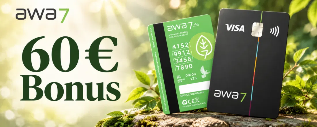awa7 Kreditkarte mit 60€ Bonus